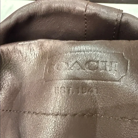 Coach Chocolate Leather Shoulder Bag with Gold Hardware - Picture 2 of 11